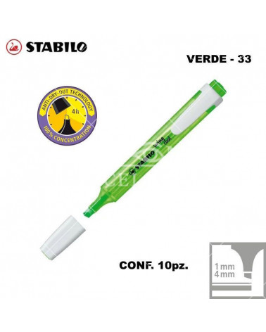 STABILO SWING COOL VERDE EVIDENZIATORE-33 [10PZ]