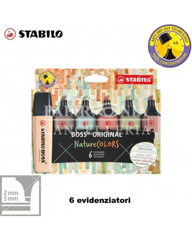 STABILO BOSS NATURE COLORS 6col.EVIDENZIATORE