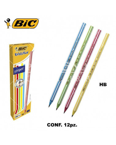 BIC MATITA EVOLUTION HB 12PZ. STRIPES