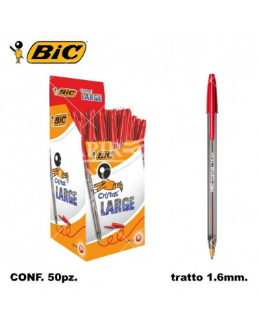 BIC SFERA CRISTALL 1,6 50PZ. ROSSO