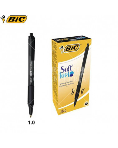 BIC SFERA SOFT FEEL CLIC 12PZ. NERO-SCATTO