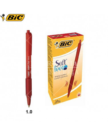 BIC SFERA SOFT FEEL CLIC 12PZ. ROSSO-SCATTO