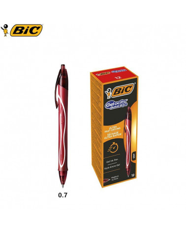 BIC SFERA GEL-OCITY QUICK DRY 12PZ. ROSSO-SCATTO