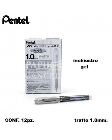 PENTEL SFERA HYBRID GEL 1,0 12pz. K230 ARGENTO