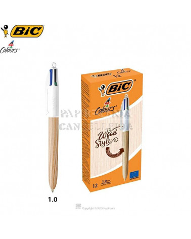 BIC SFERA 4 COLORI WOOD 12PZ.