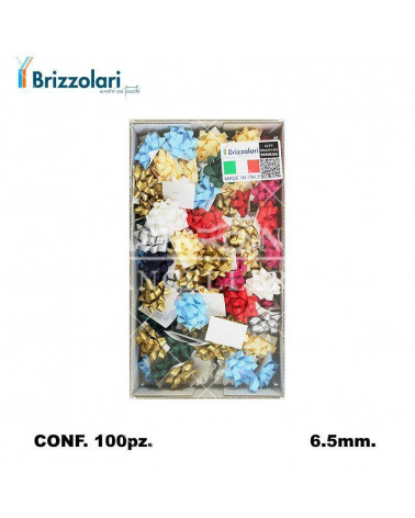 BRIZZOLARI COCCARDA 2923-00 MM6,5 100PZ. MINI ASSORTITO-PASTELLO AUT