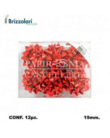 BRIZZOLARI COCCARDA 3370 MM19 12PZ. MAXI ROSSO 07-METAL