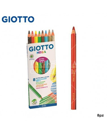 GIOTTO PASTELLO MEGA 8COL. [10PZ]