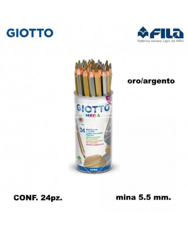 GIOTTO PASTELLO MEGA BARATTOLO 24PZ. ORO/ARGENTO