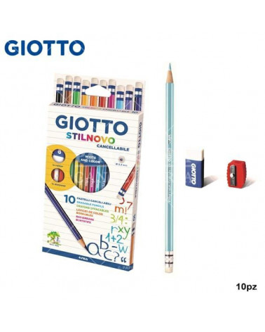 GIOTTO PASTELLO STILNOVO 10COL. CANCELLABILE [10PZ]