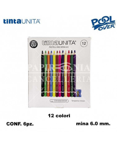 TINTA UNITA PASTELLO BIG 12COL. MINA 6MM.41461 [6PZ]