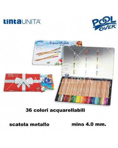 TINTA UNITA PASTELLO ACQUARELLO 36COL. SCATOLA METALLO 49069