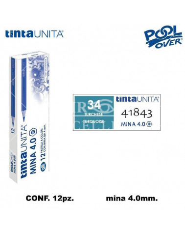 TINTA UNITA PASTELLO MINA 4MM. TURCHESE 34 41843 [12PZ]