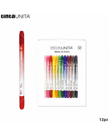 TINTA UNITA PENNARELLO BRUSH BIPUNTA 12COL. 60030