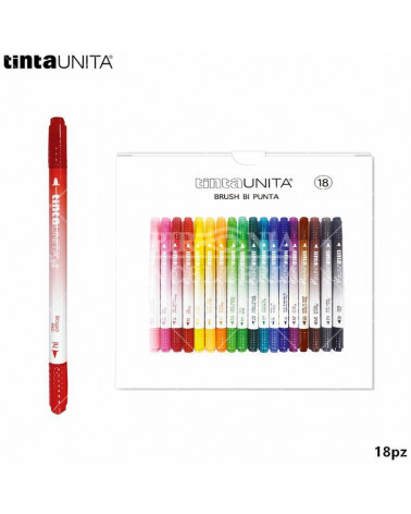 TINTA UNITA PENNARELLO BRUSH BIPUNTA 18COL. 60029