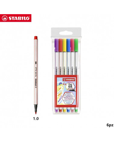 STABILO PEN 68 6COL. PENNARELLO-BRUSH