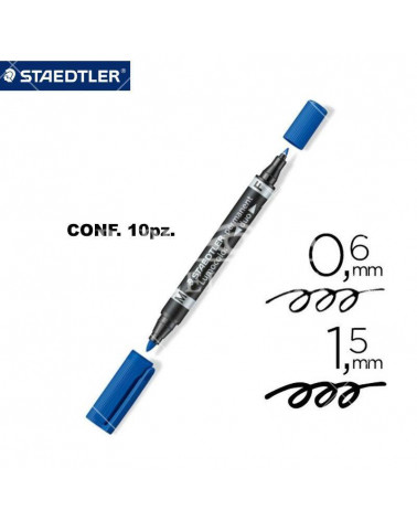 STAEDTLER LUMOCOLOR DUO 10pz.BLU