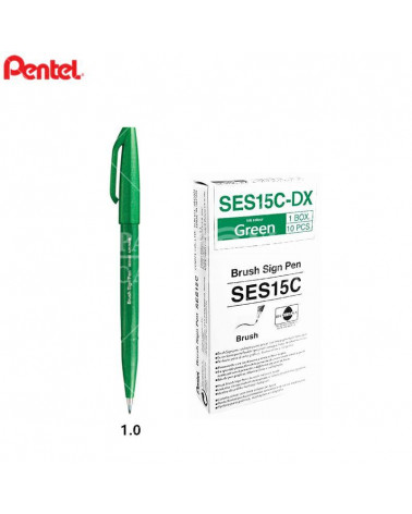 PENTEL PENNARELLO BRUSH SIGN PEN VERDE [10PZ]