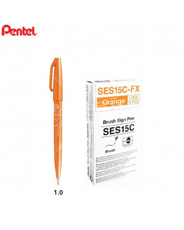 PENTEL PENNARELLO BRUSH SIGN PEN ARANCIO [10PZ]