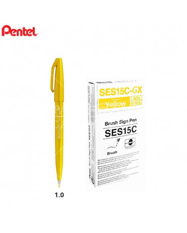 PENTEL PENNARELLO BRUSH SIGN PEN GIALLO [10PZ]