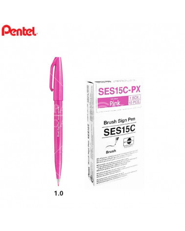 PENTEL PENNARELLO BRUSH SIGN PEN ROSA [10PZ]