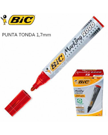 BIC MARCATORE 2000 12PZ. ROSSO-P.TONDA