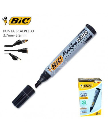 BIC MARCATORE 2300 12PZ. NERO-P.SCALPELLO