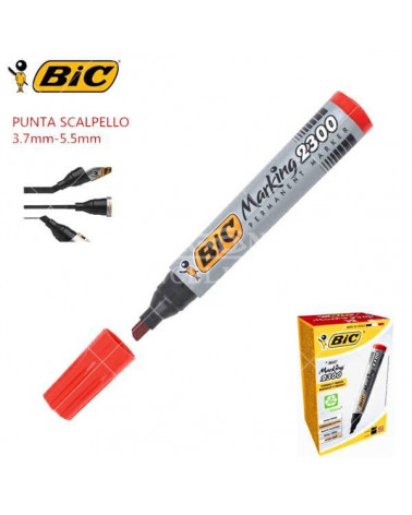 BIC MARCATORE 2300 12PZ. ROSSO-P.SCALPELLO