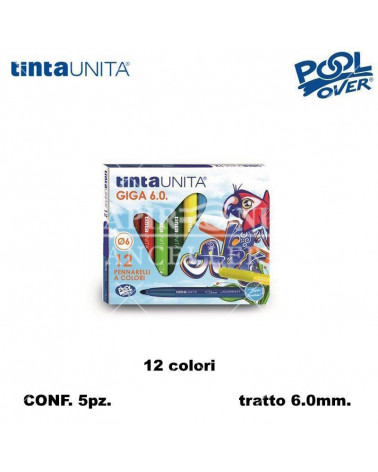 TINTA UNITA PENNARELLO JUMBO 6.0 12COL.41822 [5PZ]