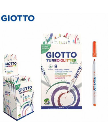 GIOTTO TURBO GLITTER PASTEL 8COL. PENNARELLO [10PZ]