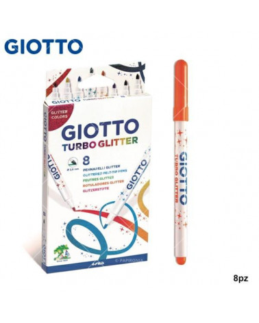 GIOTTO TURBO GLITTER 8COL. PENNARELLO [10PZ]