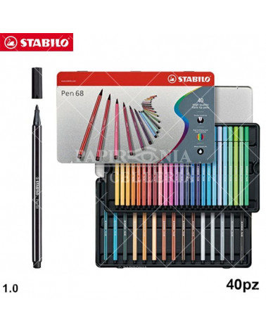 STABILO PEN 68 40COL.METALLO PENNARELLO-6840-6