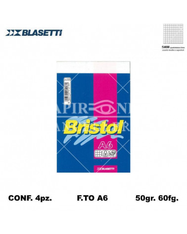 BLASETTI NOTES BRISTOL A6 5MM 60FG.4PZ. BLISTER 1056