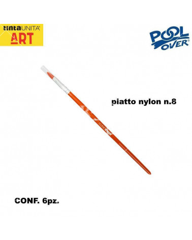 TINTA UNITA PENNELLO PIATTO NYLON N.8 [6PZ]