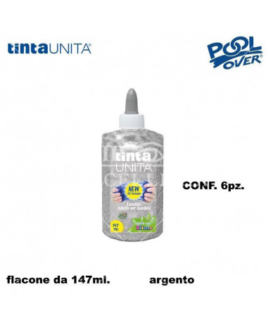 TINTA UNITA COLLA GLITTER 147ML.6PZ.ARGENTO 50495