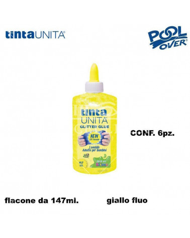 TINTA UNITA COLLA GLITTER 147ML. 6PZ. GIALLO FLUO 50503