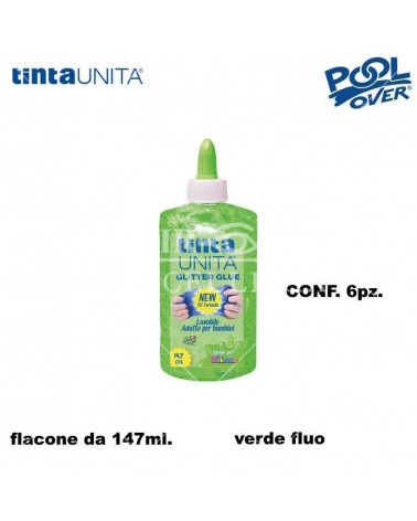 TINTA UNITA COLLA GLITTER 147ML. 6PZ. VERDE FLUO 50507