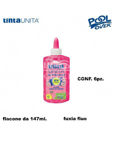 TINTA UNITA COLLA GLITTER 147ML. 6PZ. FUXIA FLUO 50509