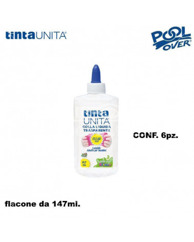 TINTA UNITA COLLA LIQUIDA TRASPARENTE 147ML. 6PZ. 50512