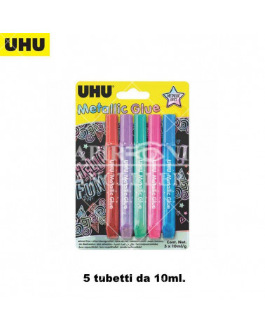 UHU GLITTER GLUE METALLIC 5col.