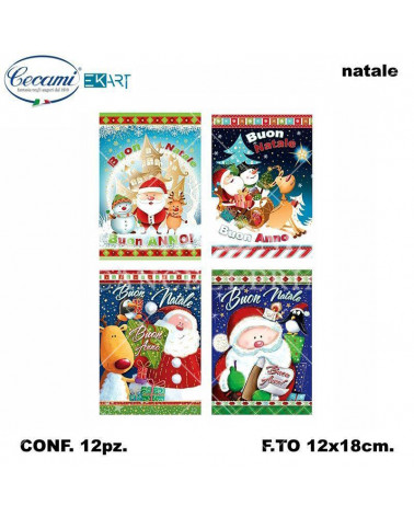 CECAMI BIGLIETTI NATALE CON ORO 50061BN [12PZ]