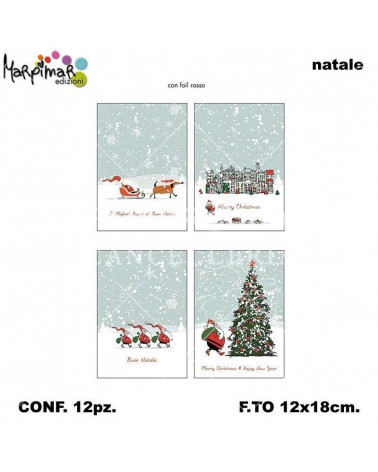 MARPIMAR BIGLIETTI BUON NATALE C/FOIL ABNB03 [12PZ]