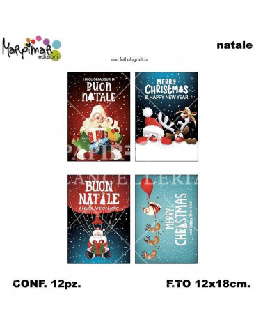 MARPIMAR BIGLIETTI BUON NATALE C/FOIL ABNB16 [12PZ]