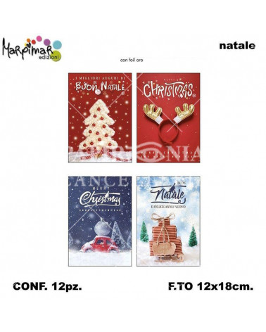 MARPIMAR BIGLIETTI BUON NATALE C/FOIL ABNB05 [12PZ]