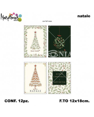 MARPIMAR BIGLIETTI BUON NATALE C/FOIL ABNB04 [12PZ]