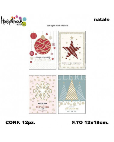 MARPIMAR BIGLIETTI BUON NATALE TAGLIO LASER ABNB25 [12PZ]