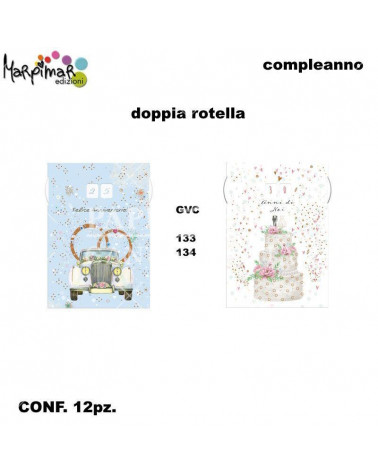 MARPIMAR BIGLIETTI ANNIVERSARIO DOPPIA ROTELLA GVC133-134 [12PZ]