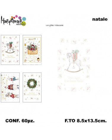 MARPIMAR BIGLIETTI BUON NATALE MEDI C/GLITTER 21ABN18 [60PZ]