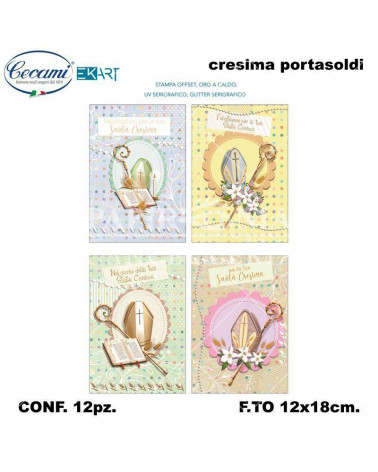 CECAMI BIGLIETTI CRESIMA PORTASOLDI 10138PS [12PZ]