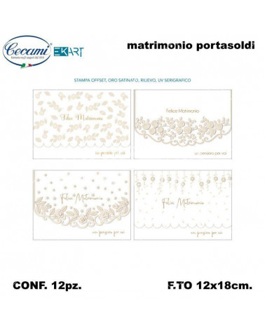 CECAMI BIGLIETTI MATRIMONIO PORTASOLDI 10148PS [12PZ]